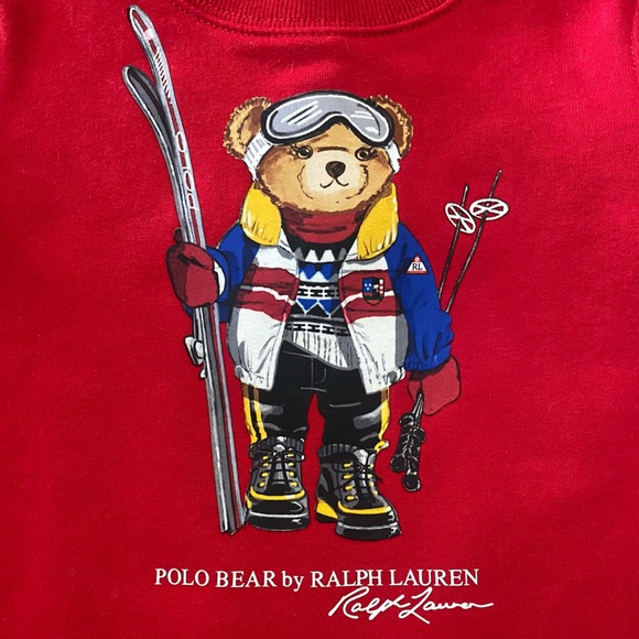 Ralph Lauren Sweatshirt Bear Ski Baby Dress - Picture 3 of 5
